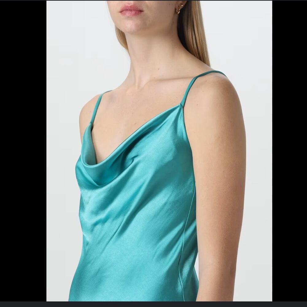 By Anthropologie Teal Spaghetti Strap cowl neck Women's tank Top stretchy sz M